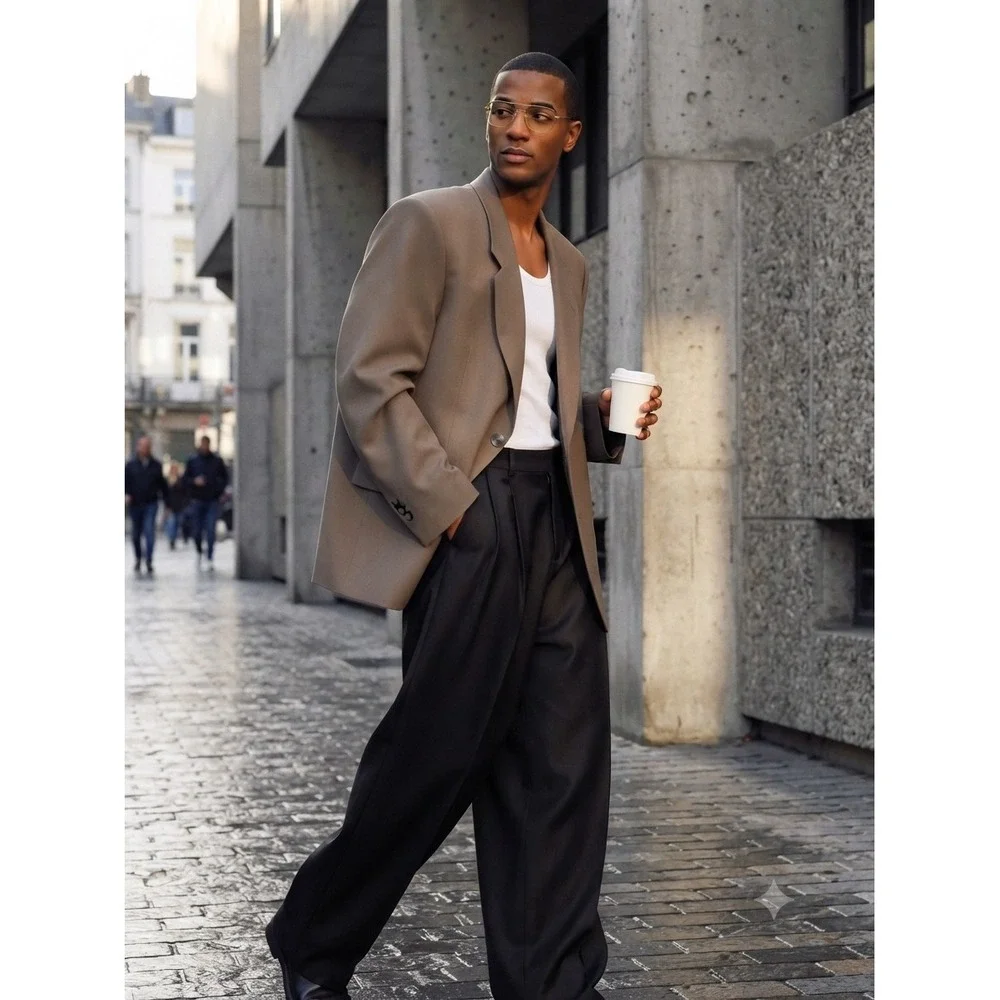 Willy Chavarria x Zara Oversized Blazer Taupe Brown Men Sz US 44 /BR 54 New 2023